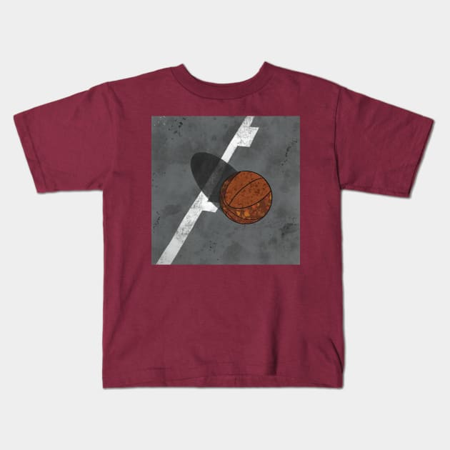 Basketball Never Stops Kids T-Shirt by Lukish